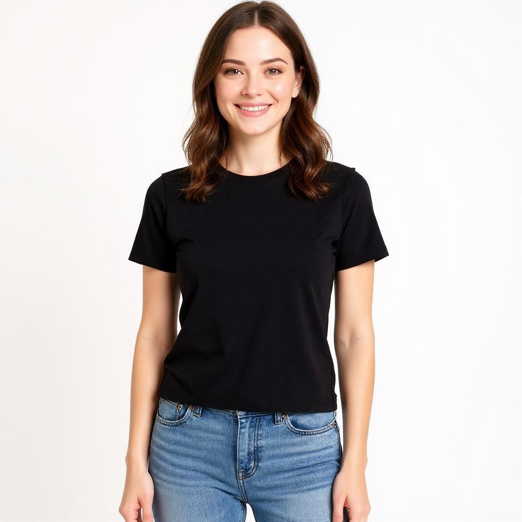 Women’s Classic Black Crew Neck T-Shirt