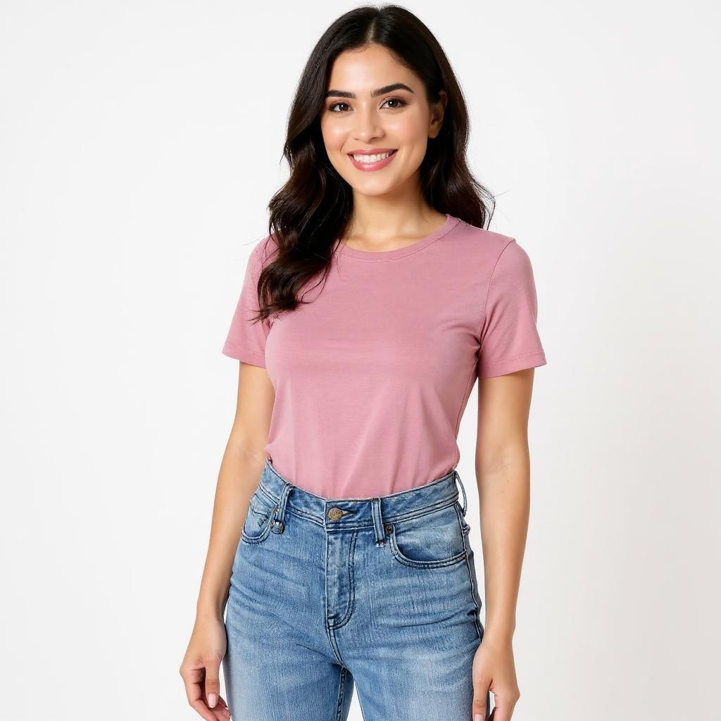 Women’s Classic Pink Crew Neck T-Shirt
