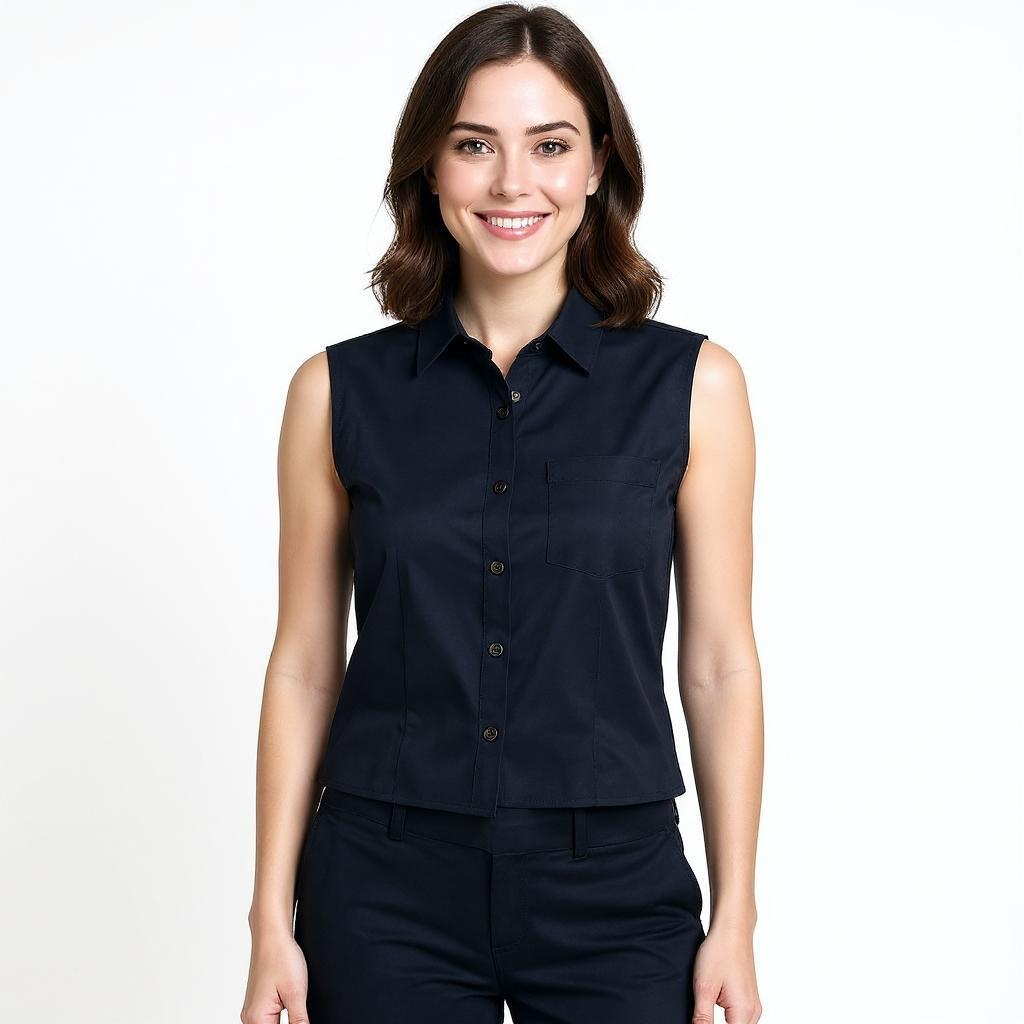 Women's Black Sleeveless Shirt